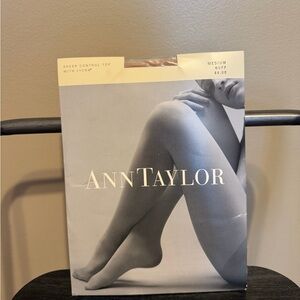 Ann Taylor Sheer Control Top Pantyhose Medium Buff Hosiery NWT Lycra